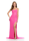 Stunning fully beaded gown featuring a sweetheart neckline, corset bustier, delicate spaghetti straps, a wrap skirt, and a left leg slit for a glamorous and elegant look. Perfect for special occasions.