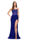 Royal ASHLEYlauren 11236 jaw-dropping strapless gown featuring a fitted silhouette, corset bustier with stunning crystal beadwork, a fully beaded wrap skirt, and a left leg slit for a glamorous red carpet-worthy look.