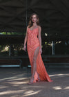 ASHLEYlauren 11819 - Coral Beaded Stappy Evening Gown - Ashley Lauren Prom Dress - Editorial Video 