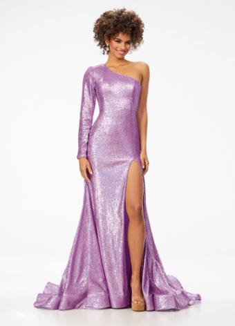 11026 One Shoulder Sequin Gown with Slit