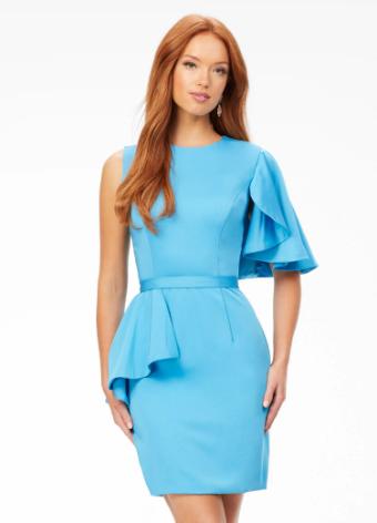 4476 Crepe Fitted Cocktail Dress with Ruffles