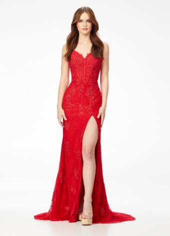 11145 Lace Embroidered Gown with Lace up Back