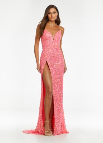 11143 Strapless Sequin Gown with Built in Corset