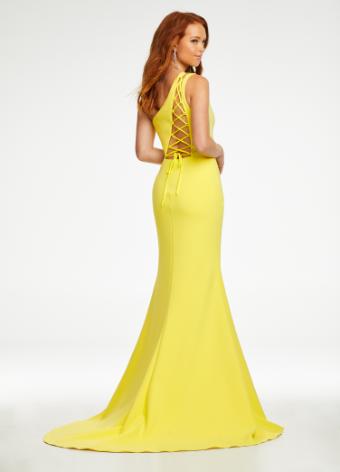 11119 One Shoulder Evening Gown with Lace Up Back