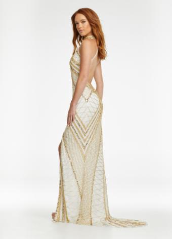 11177 Halter Beaded Gown with Center Slit