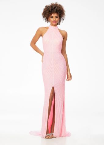 11177 Halter Beaded Gown with Center Slit
