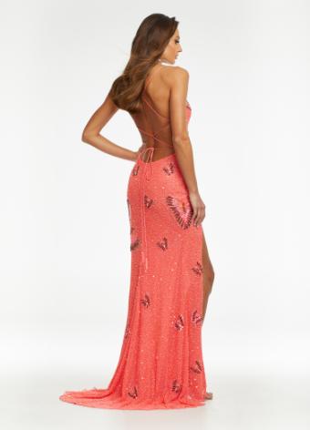 11178 Beaded Butterfly Evening Gown with Lace Up Back