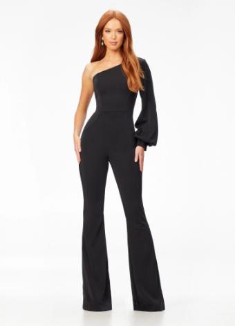 11168 One Shoulder Jumpsuit with Balloon Sleeve