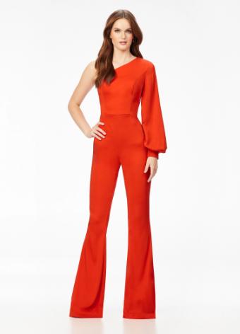 11168 One Shoulder Jumpsuit with Balloon Sleeve