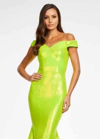 11109 Off the Shoulder Fitted Sequin Gown