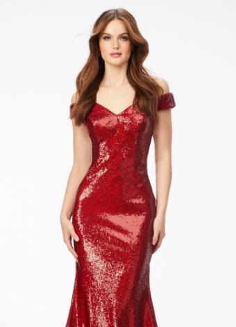 11107 Off the Shoulder Fitted Sequin Gown