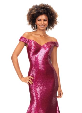 11107 Off the Shoulder Fitted Sequin Gown