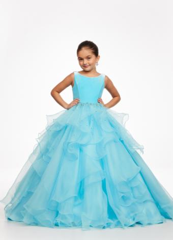 8120 Kids Ball Gown with Velvet Bustier