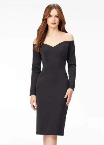 4514 Off Shoulder Cocktail Dress with Sleeves