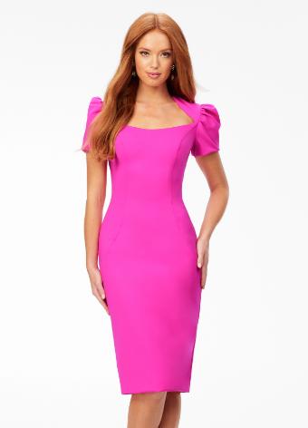 4534 Fitted Puff Sleeve Cocktail Dress