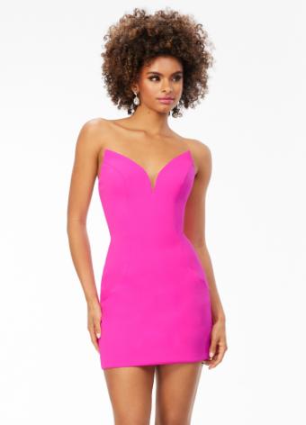 4539 Strapless Fitted Scuba Cocktail Dress