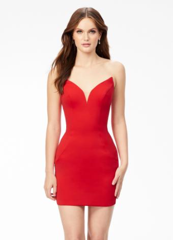 4539 Strapless Fitted Scuba Cocktail Dress