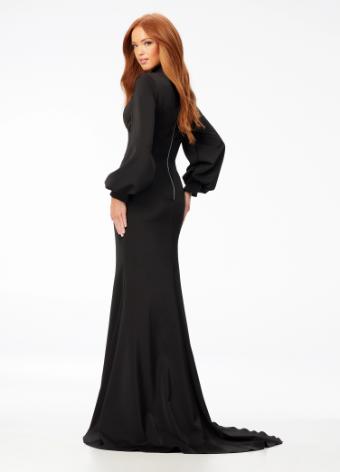 11219 High Neck Crepe gown with Sleeves