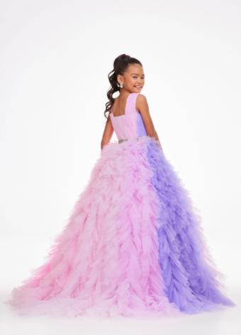 8137 Kids Ombre Ruffle Gown