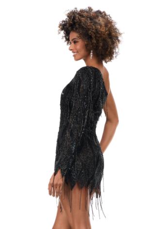 4563 Beaded Cocktail Dress with Fringe