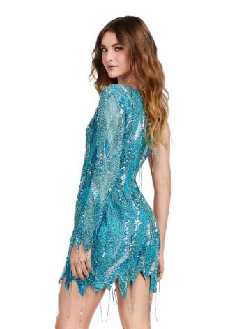 4563 Beaded Cocktail Dress with Fringe