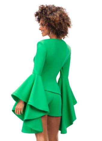 4572 Two Piece Romper with V-Neckline and Bell Sleeves
