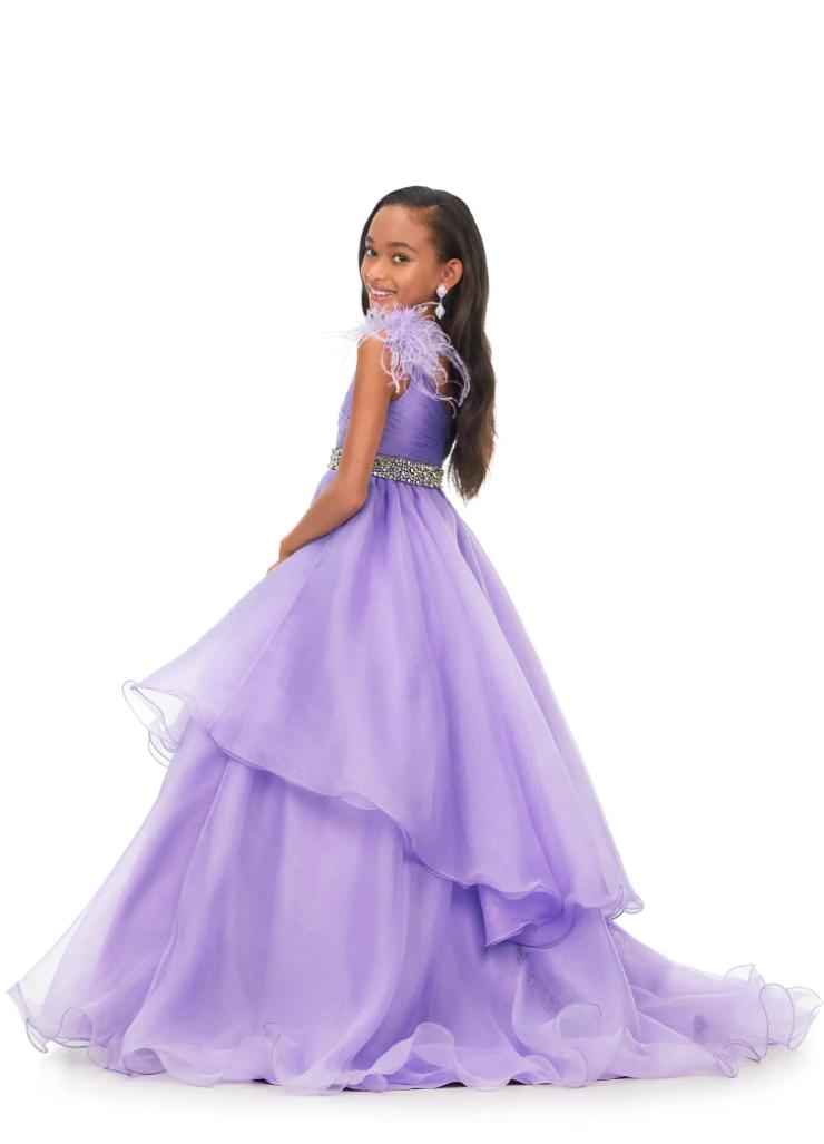 Ashley Lauren Kids 8180 Girls High Neckline Ball Gown with Organza Ruf –  Glass Slipper Formals