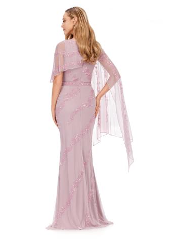 11213 Beaded Evening Gown with Asymmetrical Overlay