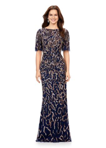 11216 Beaded Evening Gown with Butterfly Sleeve