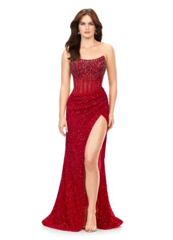 11238 Corset Bustier Gown with Wrap Skirt
