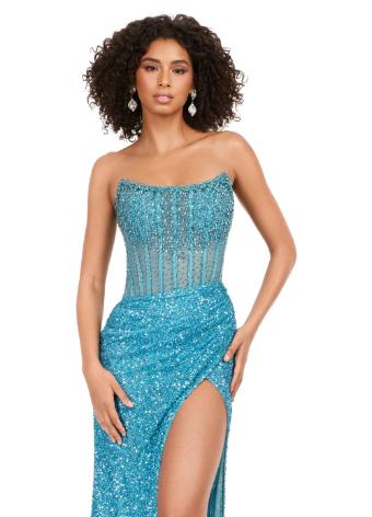 11238 Corset Bustier Gown with Wrap Skirt
