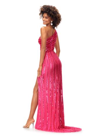 11240 One Shoulder Sequin Gown with Cut Out