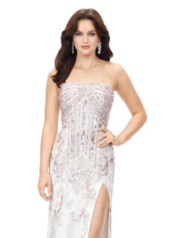 11242 Strapless Beaded Gown with Slit