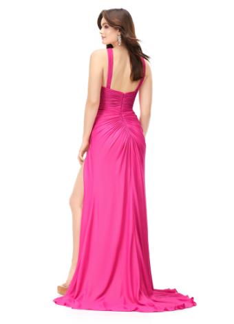 11252 Chiffon Halter Gown with Wrap Skirt