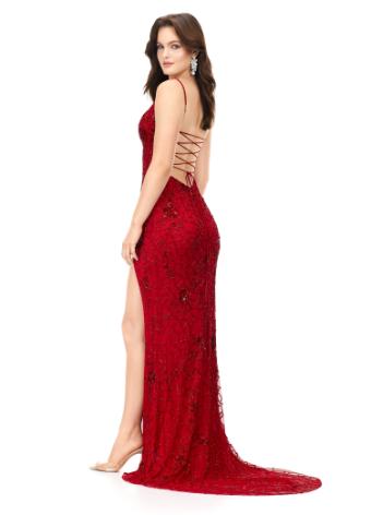 11256 Sequin Gown with Lace Up Back