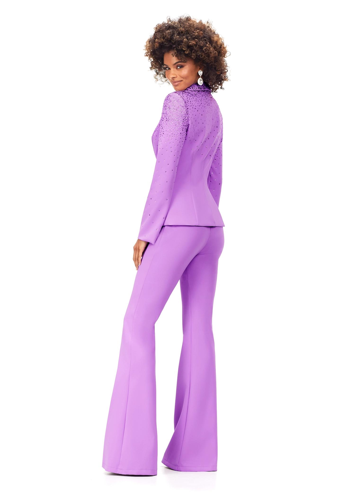 Women's Larry Levine Suit, 2 pcs Pants & Jacket, Purple, Zip Front, Size  10P | eBay