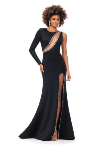 11272 Jersey Gown with Illusion Cut Out
