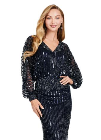 11302 Sequin Gown with Dolman Sleeves