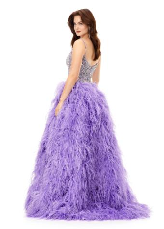 11310 Crystal Encrusted Bustier Ball Gown with Feather Skirt