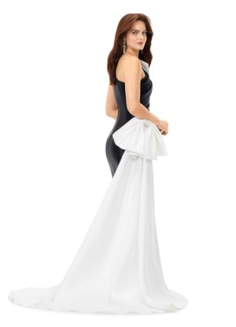 11327 One Shoulder Fitted Cocktail with Bow