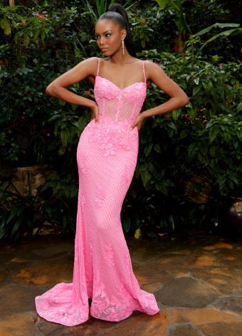 11362 Fully Beaded Spaghetti Strap Gown