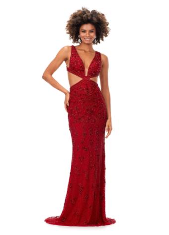 11366 Sequin Gown with Cut Outs