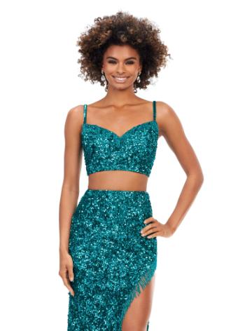 11370 Sequin Two-Piece Dress with Fringe