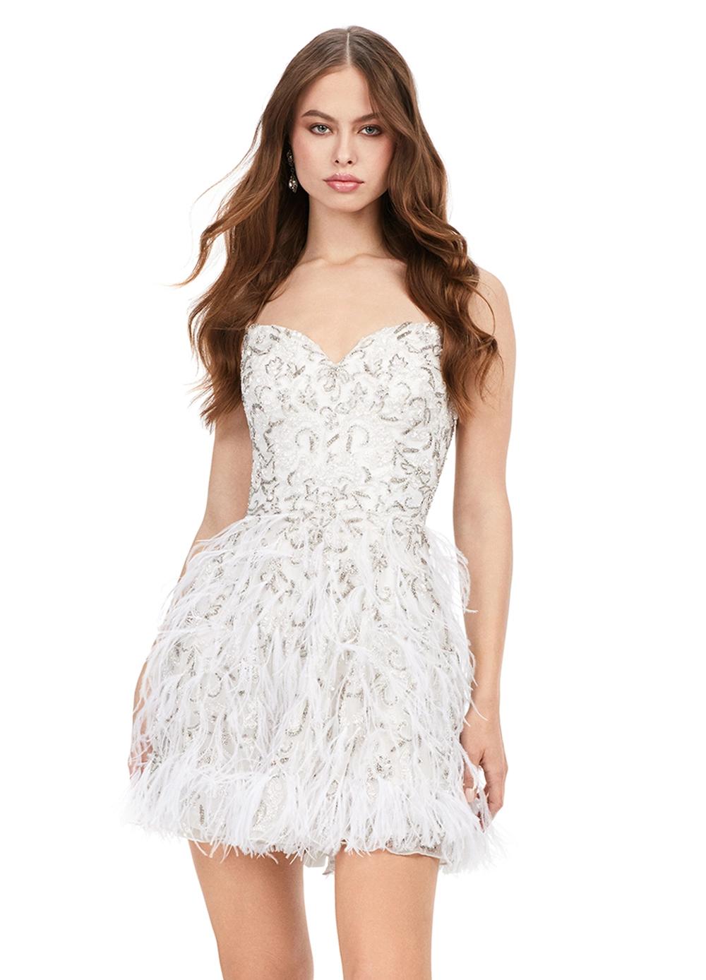 Bebe Sequin Feather Dress