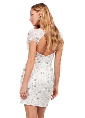4617 Beaded Cocktail Dress with Open Back