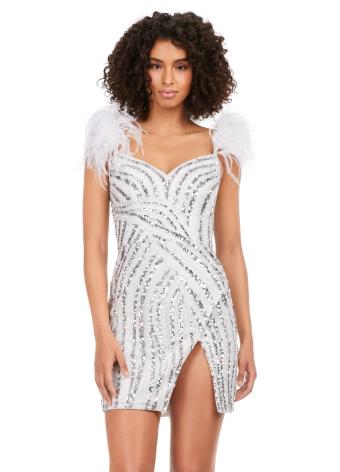 4626 Beaded Cocktail Dress with Wrap Skirt
