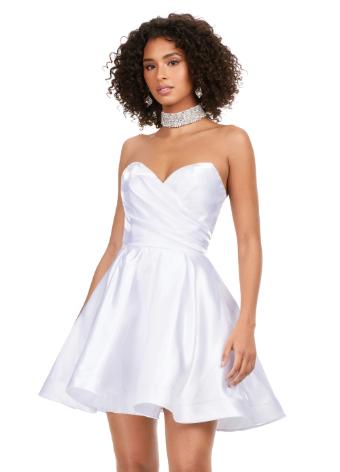 4644 Strapless Satin Cocktail Dress with Choker