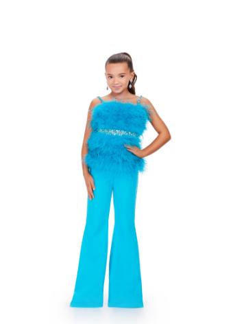 8211 Scuba Jumpsuit with Feather Bustier