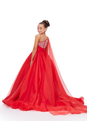 8212 Organza Ball Gown with Cape and Beaded Bustier