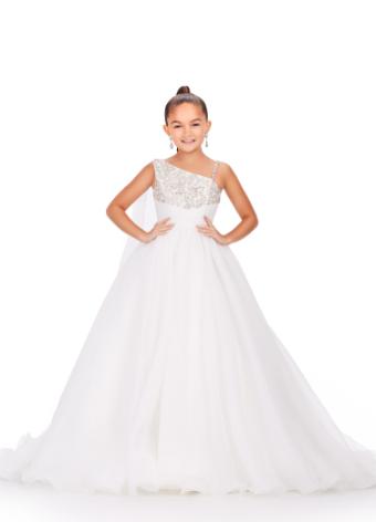 8212 Organza Ball Gown with Cape and Beaded Bustier
